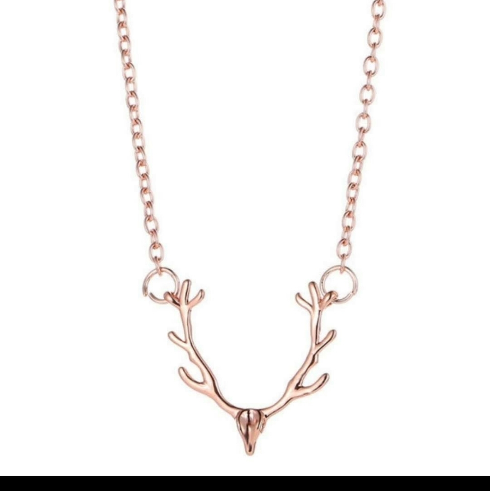 Antlers chain ROSE GOLD tone necklace - Picture 5 of 6